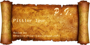 Pittler Igor névjegykártya